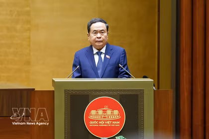 El presidente de la Asamblea Nacional, Tran Thanh Man, en la sesión inaugural de la primera reunión extraordinaria. (Foto: VNA)