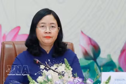 La presidenta del Frente de la Patria de Vietnam (FPV), Bui Thi Minh Hoai (Foto: VNA)