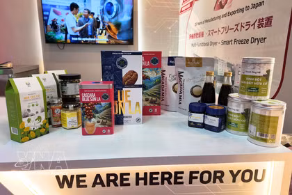 Productos vietnamitas en FOODEX Japan 2026, en Tokio. (Foto: VNA)