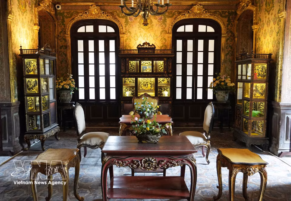 Sala de recepción en el Palacio An Dinh, ciudad de Hue. (Foto: VNA)