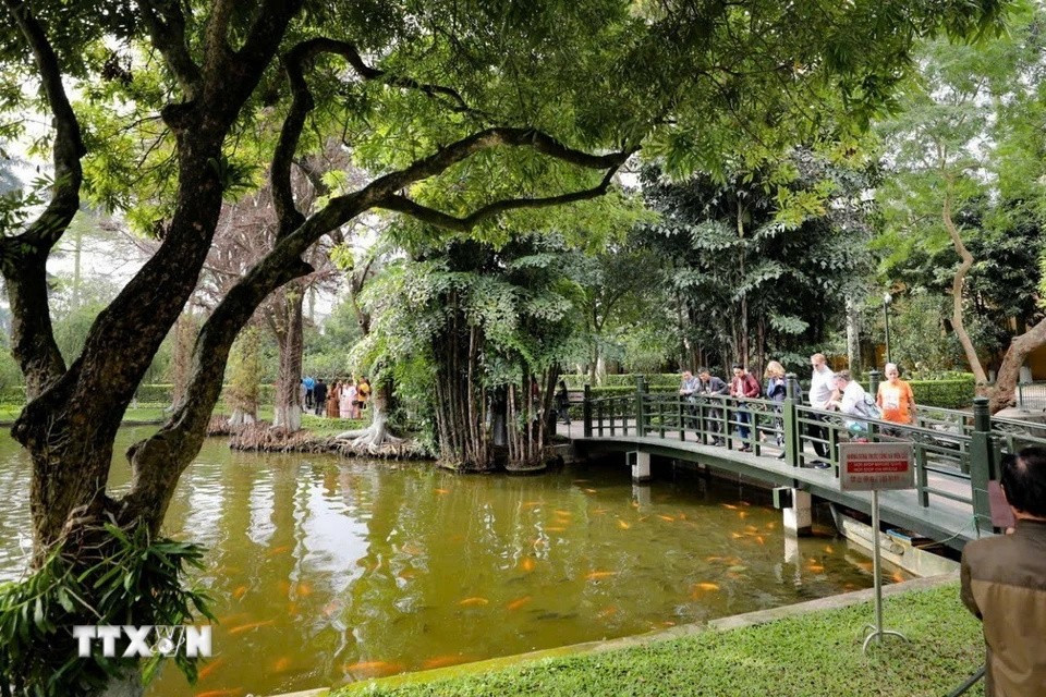 Cada año, el área da la bienvenida a muchos visitantes nacionales y extranjeros interesados en conocer y estudiar los lugares de vida y trabajo del Tío Ho. (Foto: VNA)