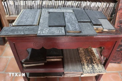 Los bloques de madera de la pagoda Bo Da, en la provincia de Bac Ninh, fueron reconocidos como Tesoro Nacional en 2017. (Foto: VNA)