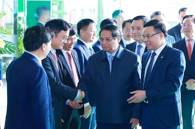 El primer ministro de Vietnam, Pham Minh Chinh, asiste a la conferencia de implementación del plan de Petrovietnam para 2025 (Fuente: VNA)