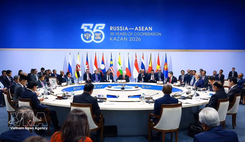Sesión plenaria de la Cumbre conmemorativa del 35.º aniversario de las relaciones ASEAN–Rusia. (Foto: VNA)