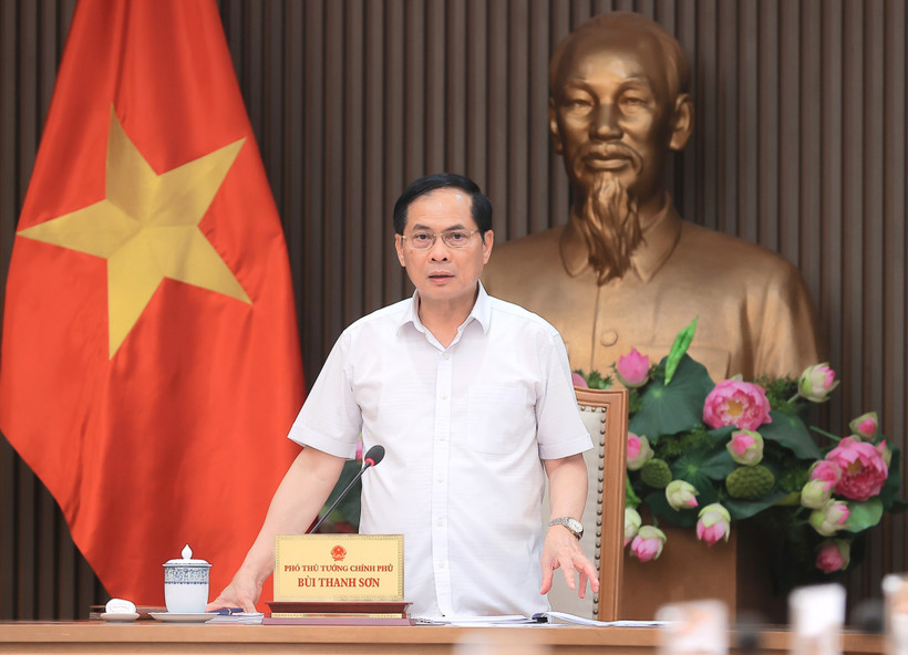 El vicepremier y canciller vietnamita, Bui Thanh Son, habla en el evento (Foto: VNA)