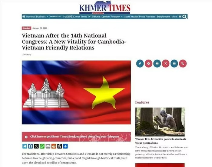 Un nuevo impulso a las relaciones Vietnam–Camboya tras el XIV Congreso del PCV