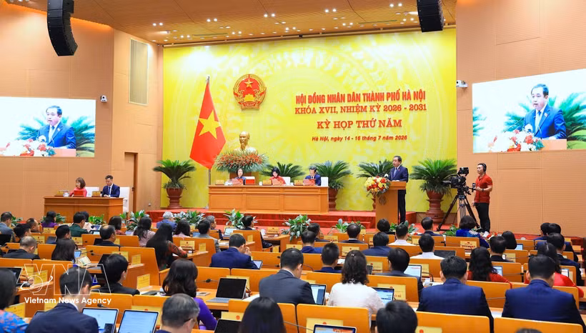 Inauguración de la quinta sesión del Consejo Popular de Hanoi del mandato XVII. (Foto: VNA)