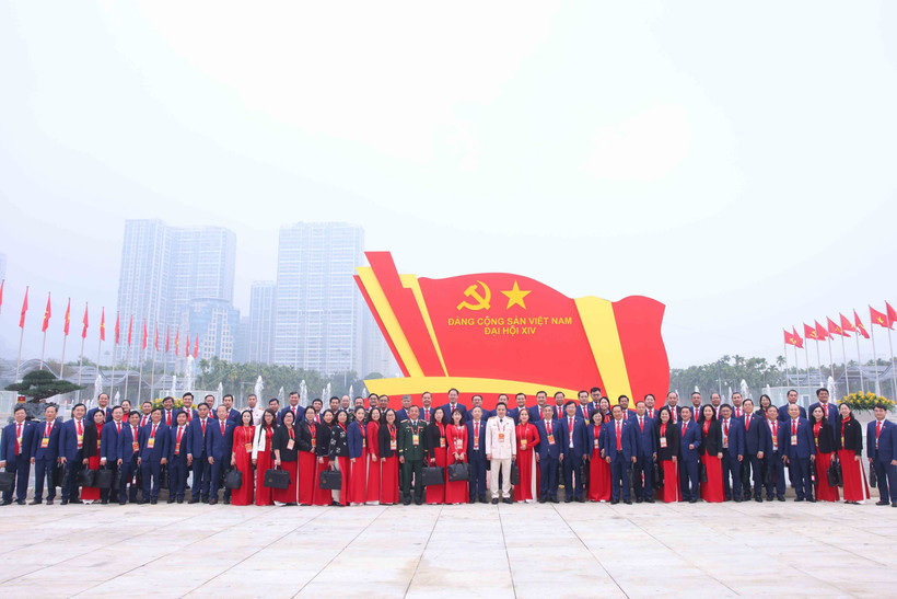 Los delegados al XIV Congreso Nacional del Partido Comunista de Vietnam (Foto: VNA)