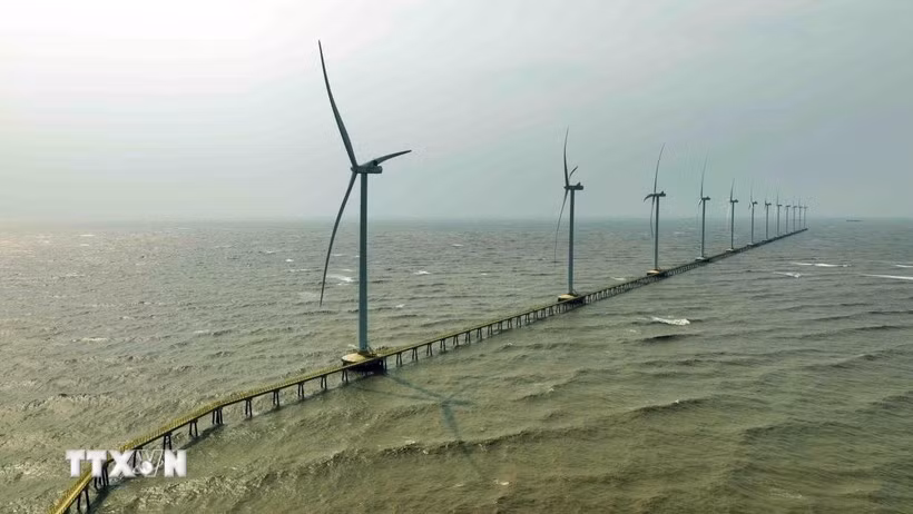 Planta de energía eólica en la ciudad de Duyen Hai, provincia de Vinh Long (antes Tra Vinh). (Foto: VNA)