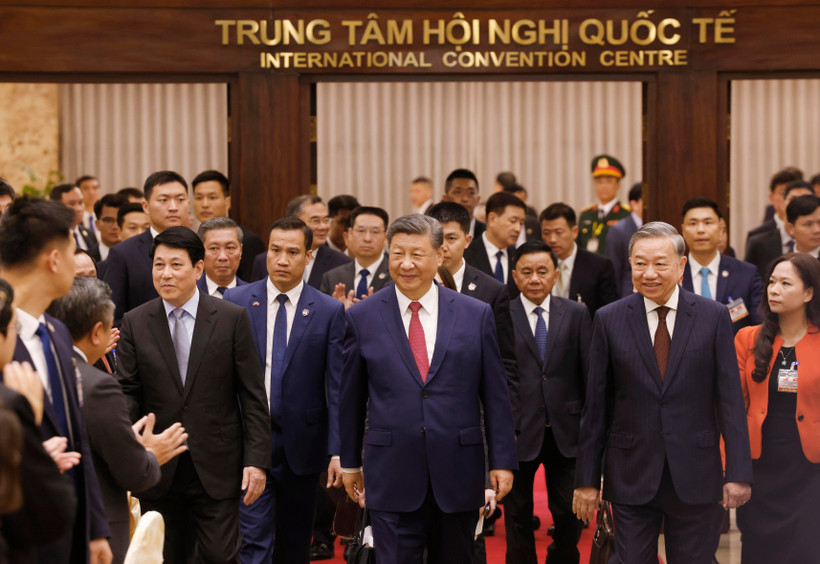 Banquete en honor al secretario general del Partido Comunista de China y presidente de ese país, Xi Jinping, en Hanoi (Foto: VNA)