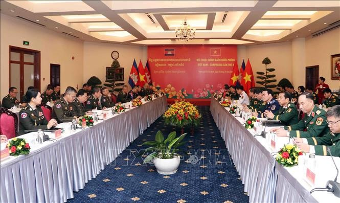 Panorama del octavo Diálogo sobre Política de Defensa Vietnam-Camboya. (Foto: VNA)