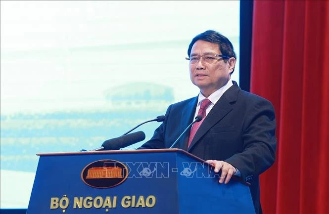 El primer ministro Pham Minh Chinh habla en el evento (Fuente: VNA)