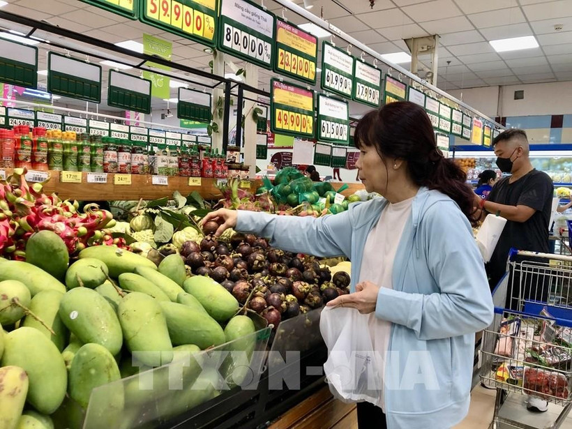 Abundante oferta de fruta nacional en el mercado de Ciudad Ho Chi Minh. (Foto: VNA)