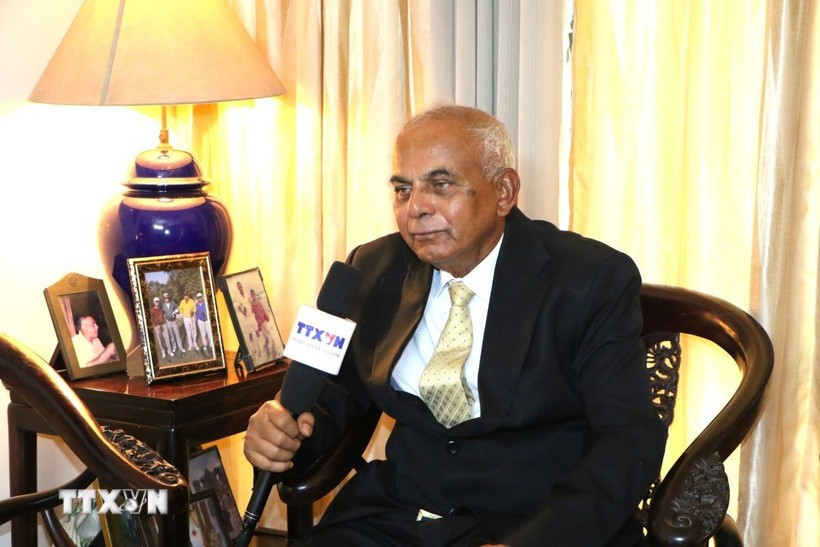 General P.K. Chakravorty, exagregado militar de la India en Hanoi. (Fuente: VNA)