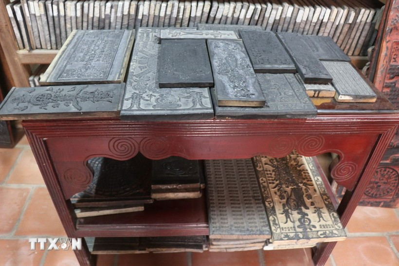 Los bloques de madera de la pagoda Bo Da, en la provincia de Bac Ninh, fueron reconocidos como Tesoro Nacional en 2017. (Foto: VNA)