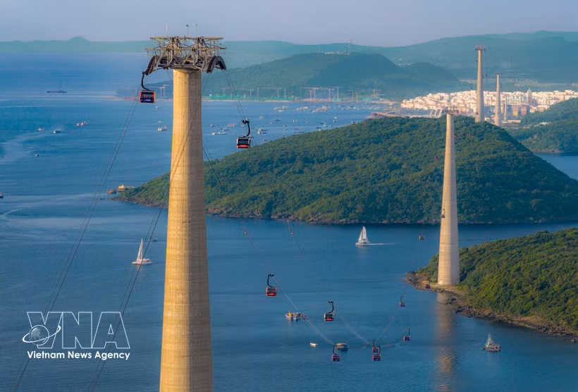 El teleférico de Hon Thom, en la Zona Especial de Phu Quoc, provincia de An Giang. Foto: VNA