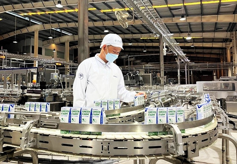 Línea de producción moderna hacia la producción verde y sostenible de Vinamilk. (Foto: hanoimoi.vn)