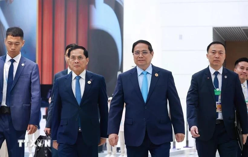 El primer ministro Pham Minh Chinh asiste a la inauguración de la XVI Reunión Anual de los Nuevos Campeones del Foro Económico Mundial (FEM) en Tianjin, China. (Fuente: VNA)