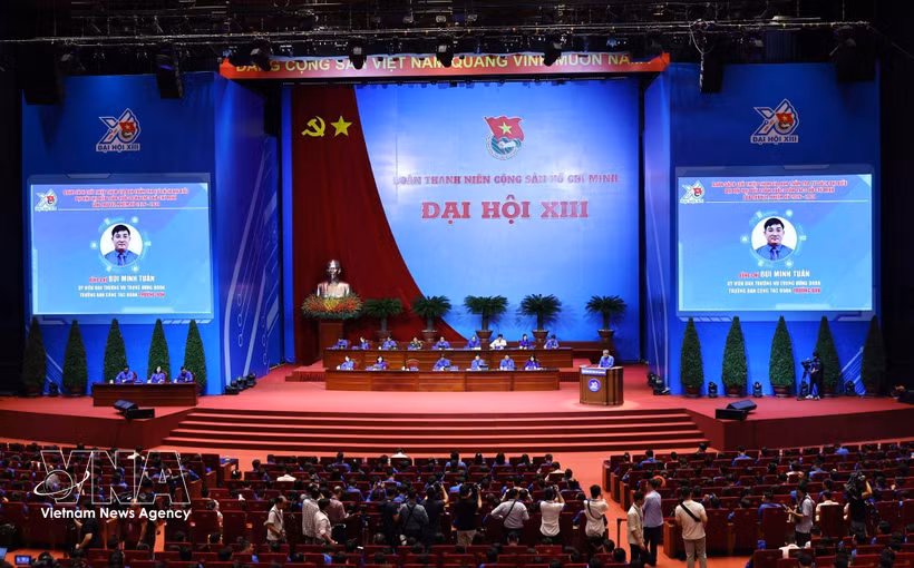 Primera sesión del XIII Congreso Nacional de la Unión de la Juventud de Vietnam. Foto: VNA