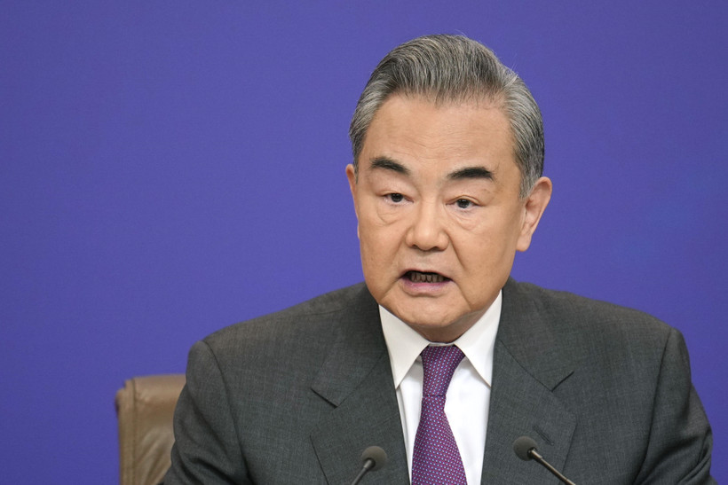 El ministro de Relaciones Exteriores de China, Wang Yi, en una conferencia de prensa el 7 de marzo de 2024. (Fuente: Kyodo/VNA)