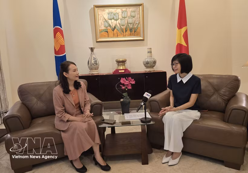 La embajadora Ton Thi Ngoc Huong, jefa de la misión permanente de Vietnam ante la ASEAN. (Foto: VNA)