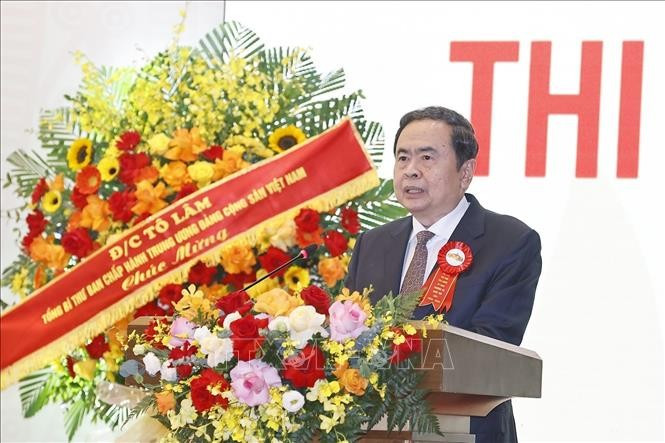El presidente de la Asamblea Nacional de Vietnam, Tran Thanh Man, habla en el evento. (Foto: VNA)