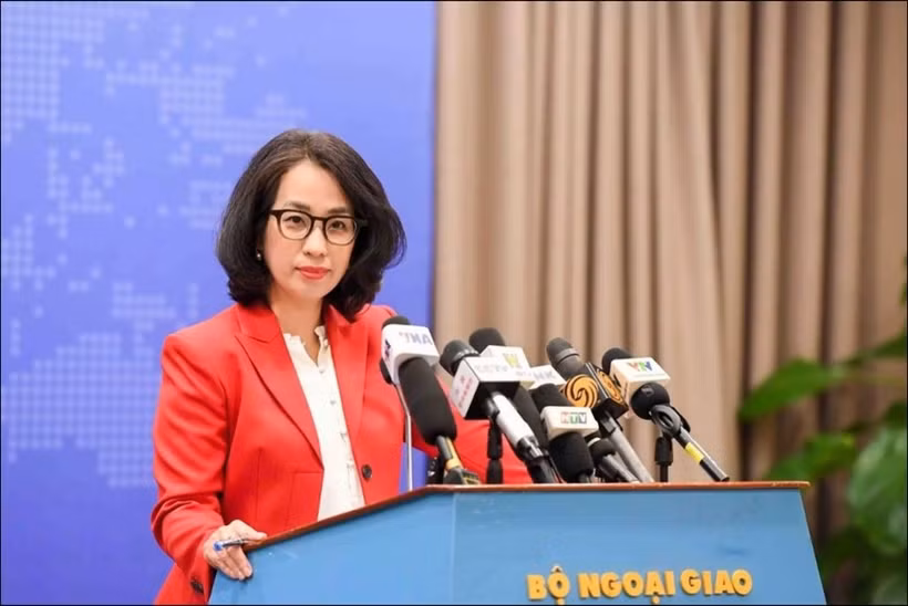 La portavoz del Ministerio de Relaciones Exteriores de Vietnam, Pham Thu Hang. (Foto: Cancillería)