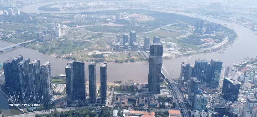 La península de Thu Thiem, una zona considerada el núcleo del centro financiero internacional de Vietnam. (Fuente: VNA)
