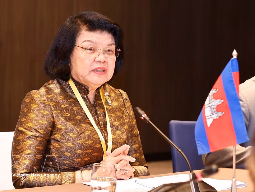 La presidenta de la Asamblea Nacional de Camboya, Samdech Khuon Sudary. (Fuente: VNA)