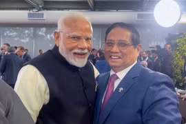 El primer ministro Pham Minh Chinh (der.) y su homólogo indio, Narendra Modi, en Río de Janeiro (Foto: Portal del Gobierno)