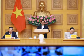 El primer ministro Pham Minh Chinh interviene en la reunión. (Fuente: VNA)