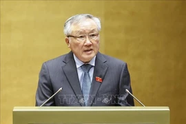 El viceprimer ministro permanente Nguyen Hoa Binh interviene en la reunión. (Fuente: VNA)