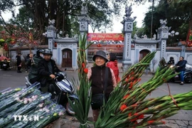 Los residentes de Hanoi van de compras para el Tet (Foto: VNA)
