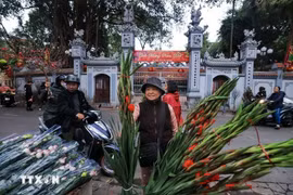 Los residentes de Hanoi van de compras para el Tet (Foto: VNA)