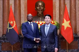 El presidente Luong Cuong recibió al embajador de Angola, Fernando Miguel, para presentar sus cartas credenciales y asumir sus funciones en Vietnam (24 de abril de 2025). (Fuente: VNA)