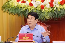 El presidente Luong Cuong interviene en la reunión. (Fuente: VNA)