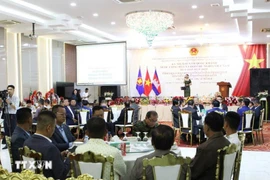 Una visión general de la celebración que marca el 80 día nacional de Vietnam (2 de septiembre) en la provincia de Battambang, Camboya. (Foto: VNA)