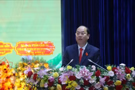 El secretario del Comité del Partido de Ca Mau para el período 2025-2030, Nguyen Ho Hai, habla en el congreso (Foto: VNA)