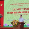 Le Thanh Dung, jefe del Departamento de Población y Planificación Familiar, dependiente del Ministerio de Salud, habla en el evento. (Fuente: VNA)