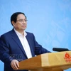 El primer ministro Pham Minh Chinh habla en el evento. (Fuente: VNA)