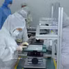 Línea de ensamblaje de computadoras portátiles de Heesung Electronics Vietnam. (Foto: VNA)