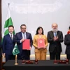 El encuentro fue copresidido por la viceministra vietnamita de Industria y Comercio, Phan Thi Thang, y el secretario adjunto del Ministerio de Comercio de Pakistán, Nasir Hamid. (Fuente: VNA)