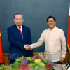 El secretario general del Partido Comunista y presidente de Vietnam, To Lam, y el presidente filipino Ferdinand Romualdez Marcos Jr. sostienen conversaciones en Manila el 1 de junio de 2026. (Foto: VNA)