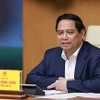 El primer ministro Pham Minh Chinh habla en el evento. (Fuente: VNA)
