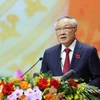 El viceprimer ministro permanente, Nguyen Hoa Binh, habla en el evento. (Fuente: VNA)