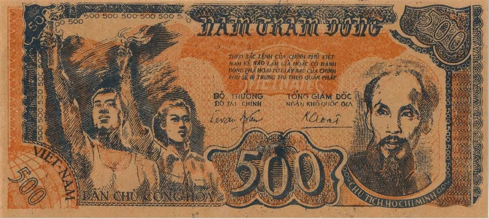 Imágenes representativas en los billetes de la República Democrática de Vietnam. (Fuente: Banco Estatal de Vietnam)