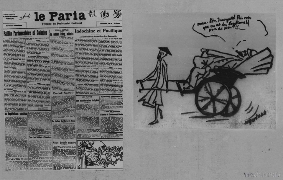 En 1921, para reunir a las fuerzas de ideas afines, Nguyen Ai Quoc (seudónimo del Presidente Ho Chi Minh) y algunos asiáticos en París fundaron la Asociación Intercolonial y publicaron el periódico “Le Paria” (El Paria), que se convirtió en el órgano de expresión de la Asociación. Nguyen Ai Quoc fue el redactor jefe, reportero y editor principal. Entre 1922 y 1924, el periódico se publicó en París, llamando a los pueblos oprimidos a levantarse y liberarse. Foto: Archivo de VNA
