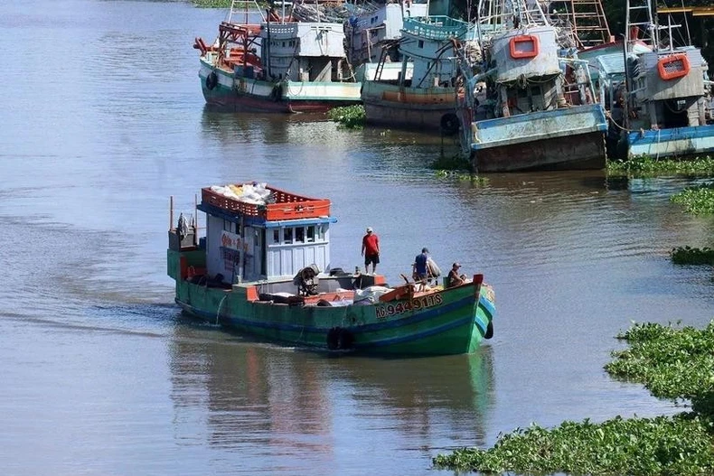 Un barco pesquero en Ben Tre (Fuente: VNA)