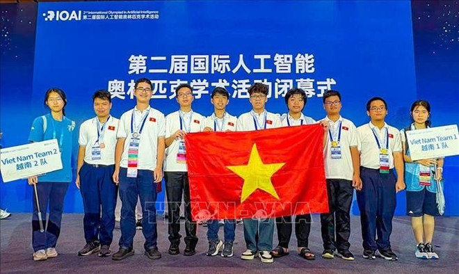 El equipo de Vietnam. (Fuente: VNA) doi-tuyen-2.jpg