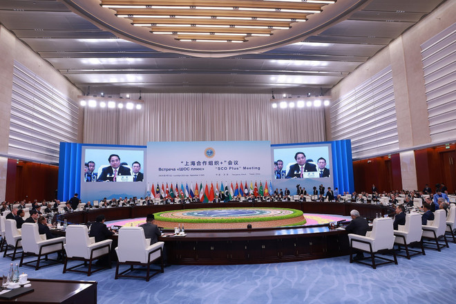 En la Cumbre abierta de la Organización de Cooperación de Shanghái 2025 (OCS+). (Fuente: VNA) sco-cong.jpg